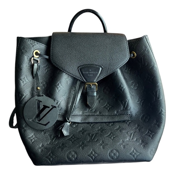 Louis Vuitton Montsouris Monogram Empreinte Embossed Leather Backpack Black - Picture 1 of 13
